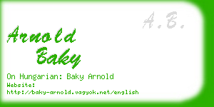 arnold baky business card